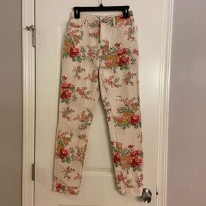 Bdg Womens Multicolor Floral High Rise Tapered Leg Jeans Size 25